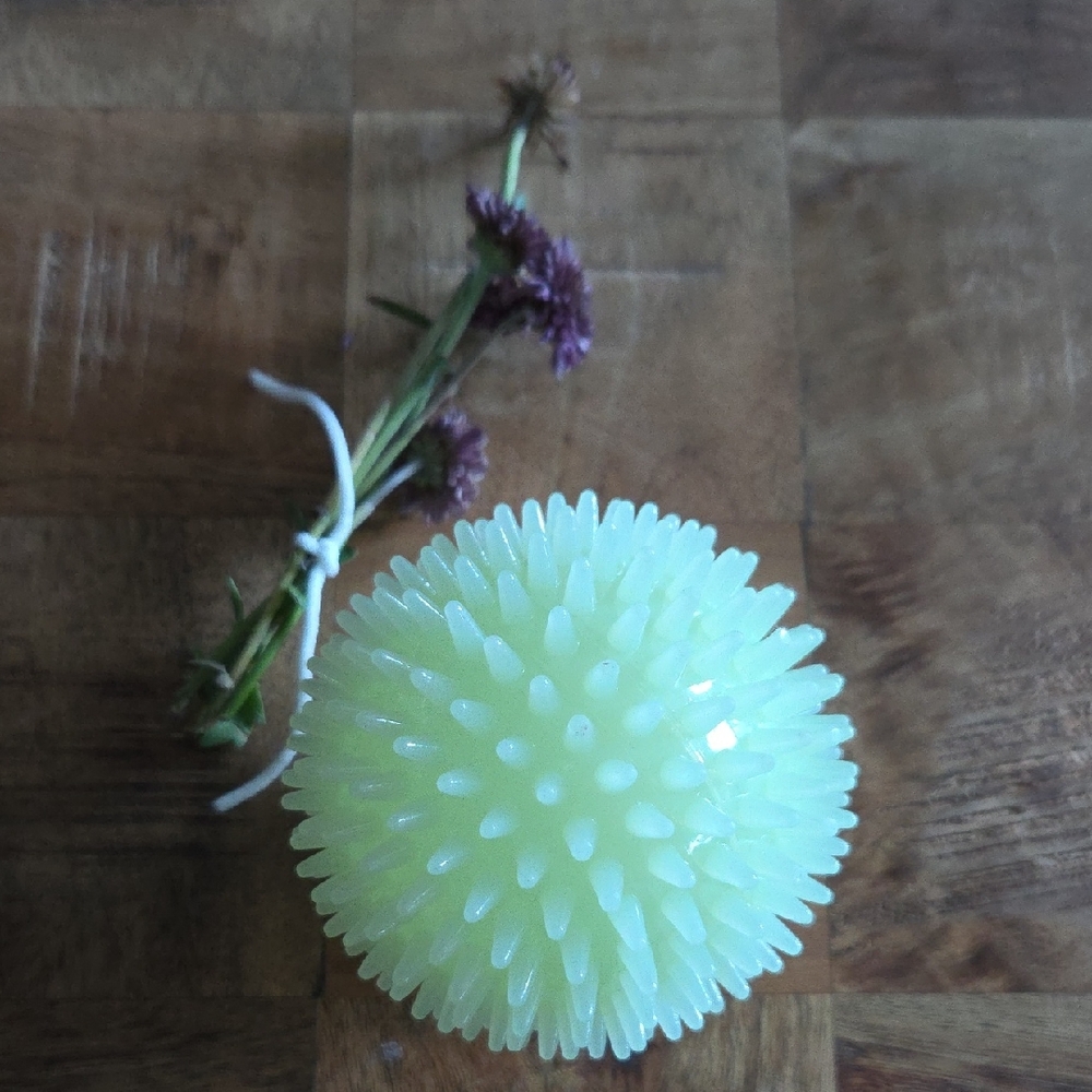 Luminous Spiky Dog Toy Ball - Cream